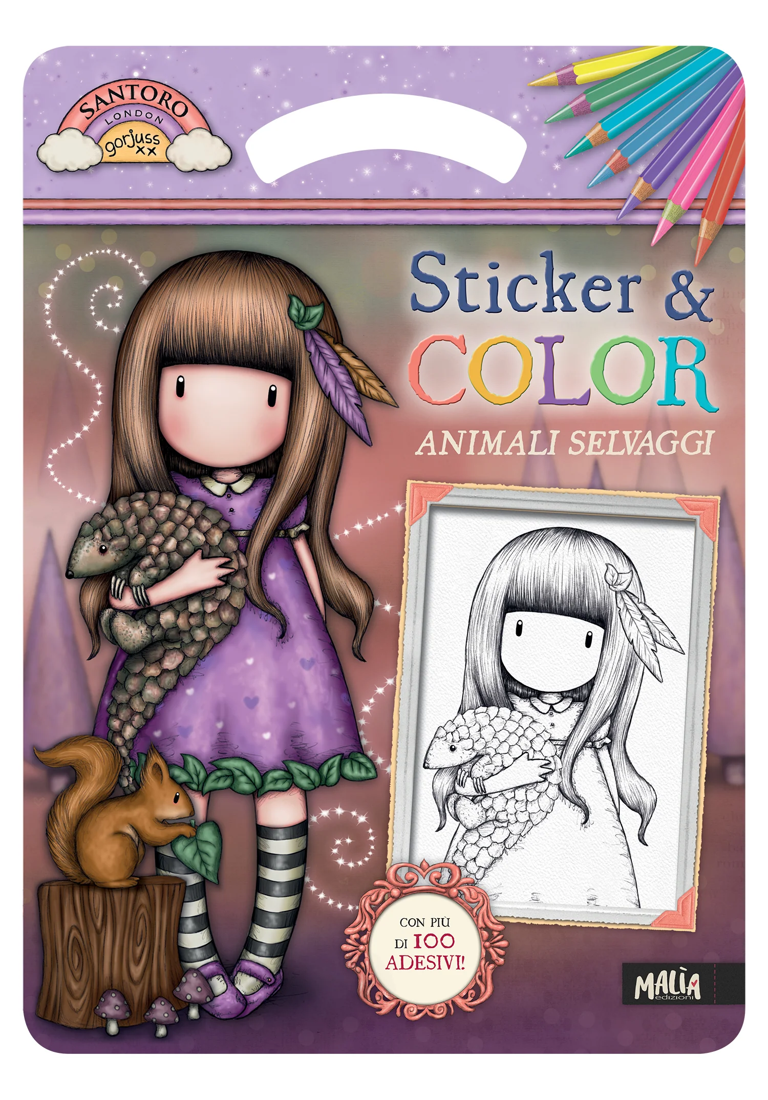 Gorjuss. Sicker & Color. Animali selvaggi + Bandana viola - Image 3