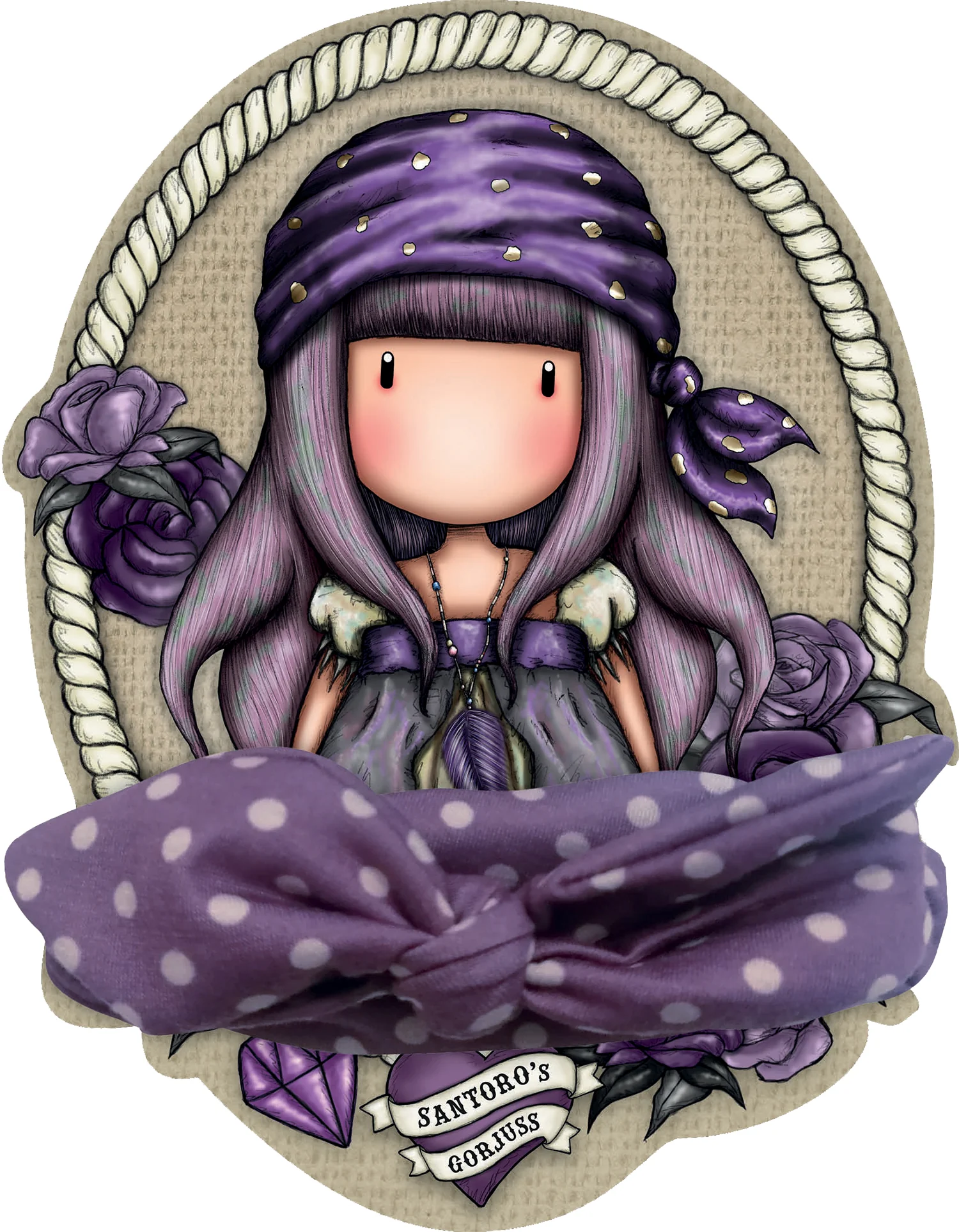 Gorjuss. Sicker & Color. Animali selvaggi + Bandana viola - Image 4