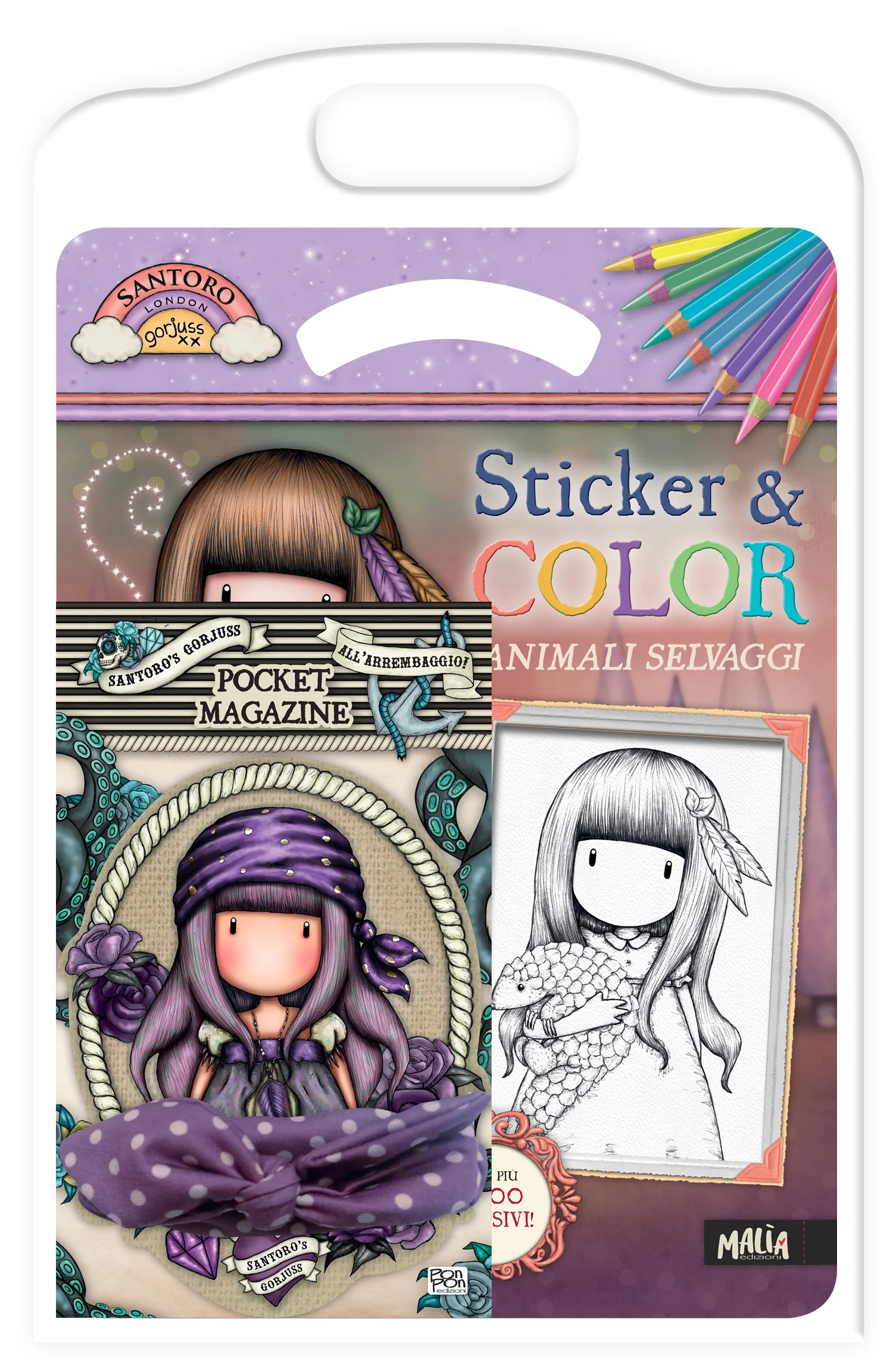 Gorjuss. Sicker & Color. Animali selvaggi + Bandana viola - Image 5