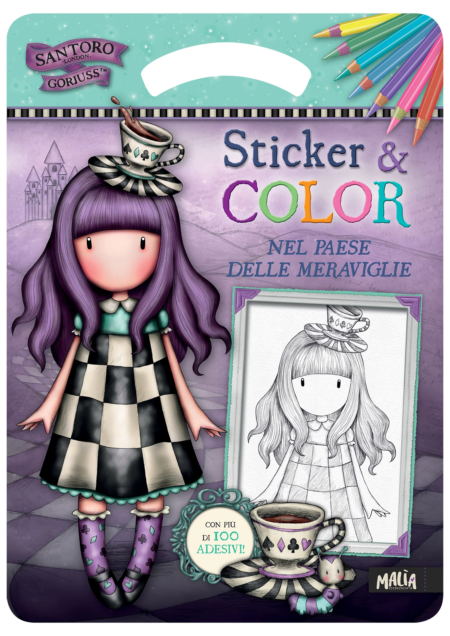 Gorjuss. Sticker & Color. Nel paese delle meraviglie + Bandana a righe - Image 3