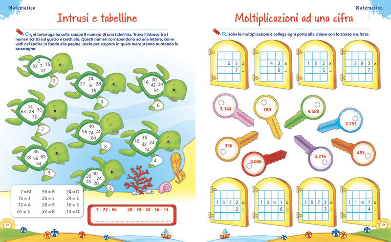 Leggo scrivo conto in vacanza - 8/9 anni. Attività di ripasso di italiano e matematica - Image 3